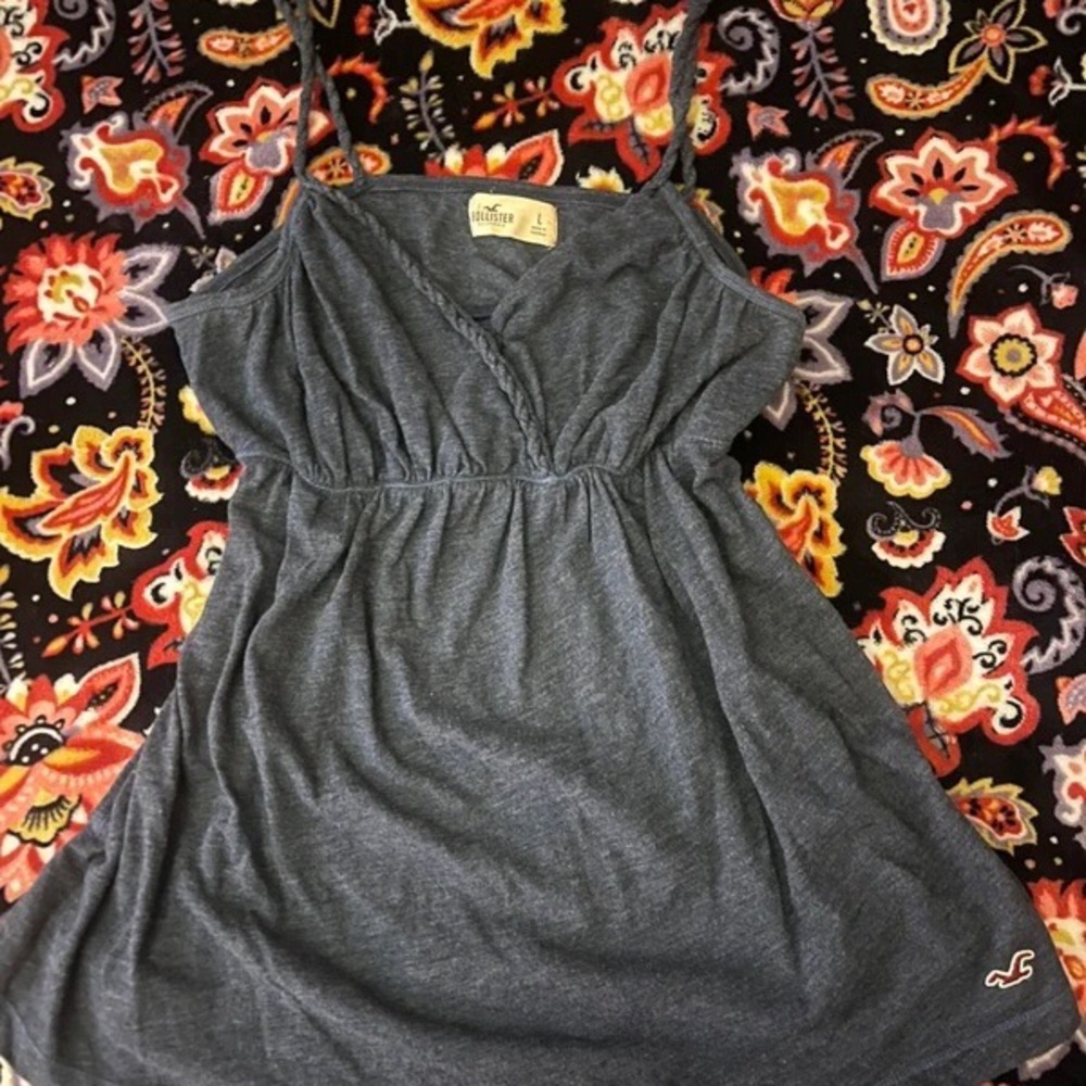Hollister Gray Spaghetti Strap Blouse